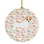 Jack Russell Terrier Merry Christmas Ceramic Ornament