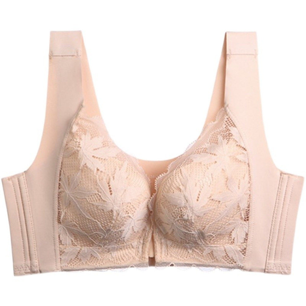 Seamless Front Closure Lace Bra a Smooth Back