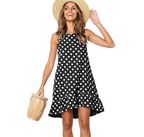 2019 Summer New Women's Ruffle Midi Dress (Polka Dot)