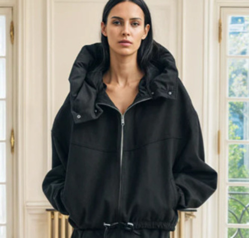 Detachable Cap Round Neck Double-sided Coat