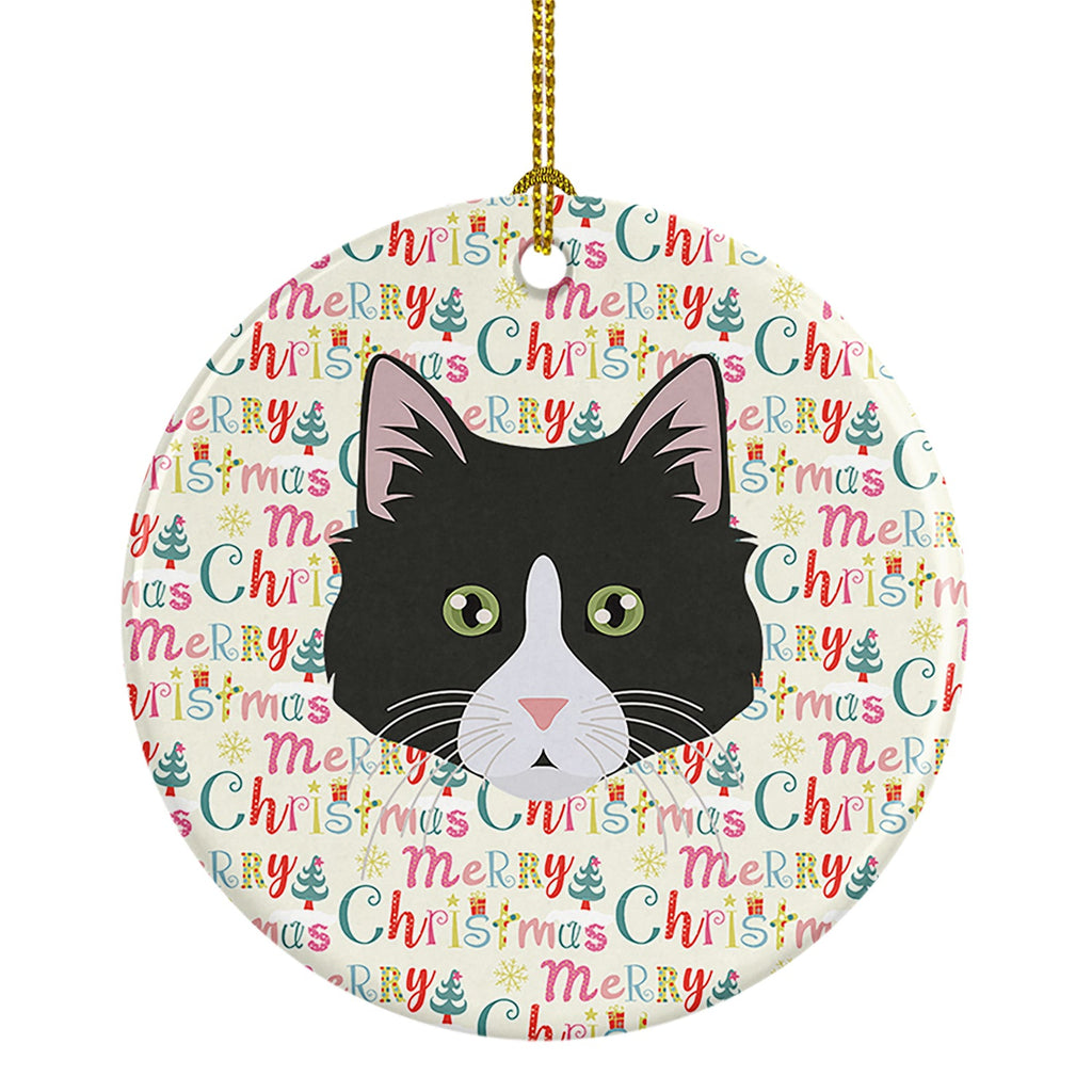 Siberian Forest Cat Christmas Ceramic Ornament