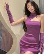 Sleeveless High Hip Half Turtleneck Dress for Women
