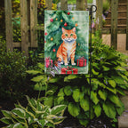 Cheetoh Cat By the Christmas Tree Garden Flag