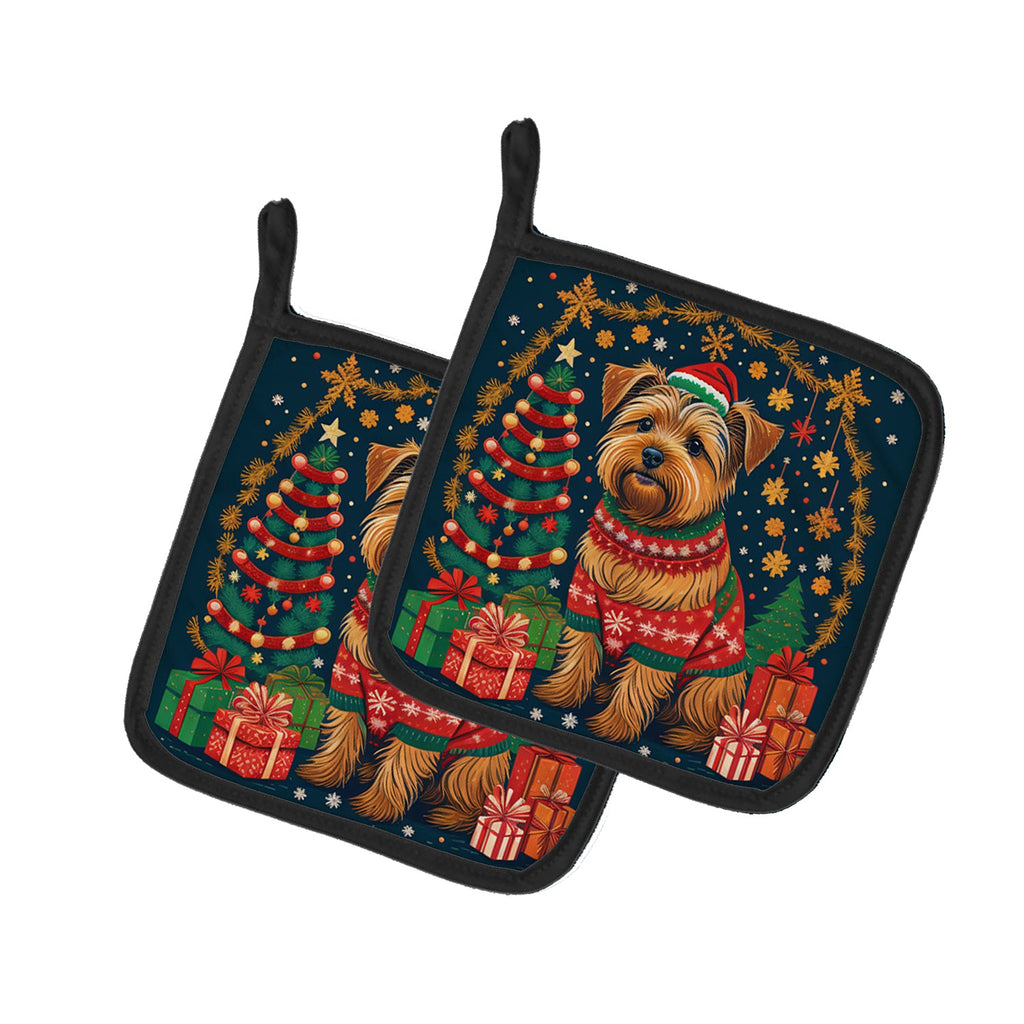 Norfolk Terrier Christmas Pair of Pot Holders