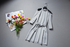 2020 Spring Summer Korean Style Sweet Hollow Shoulder Dress