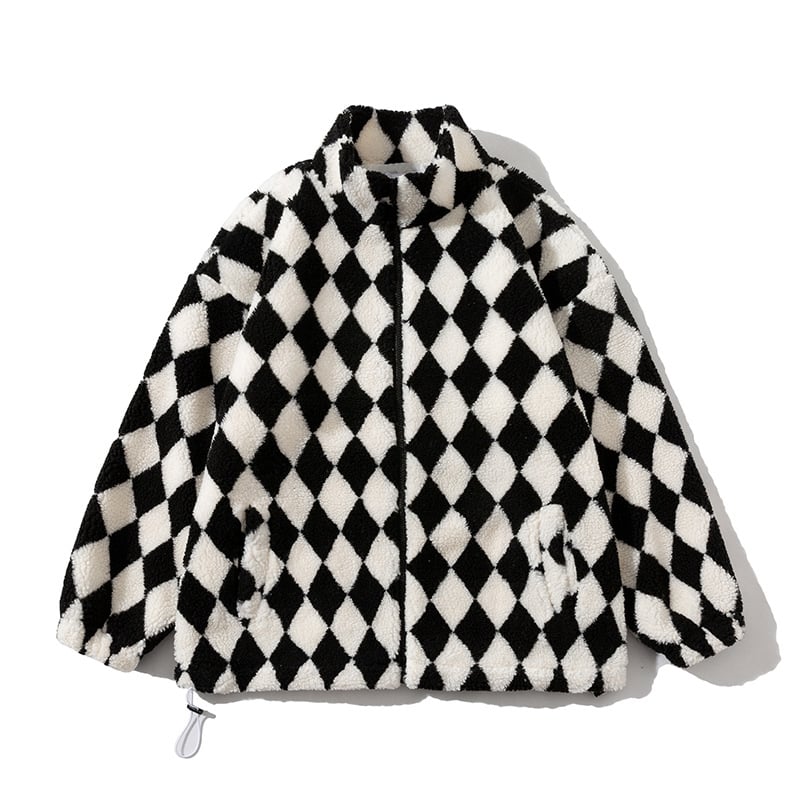 Men's Rhombus Loose Work Jacket for Couples