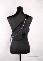 Marc Jacobs Medium Black Quilted Nylon Sling Belt Bag
