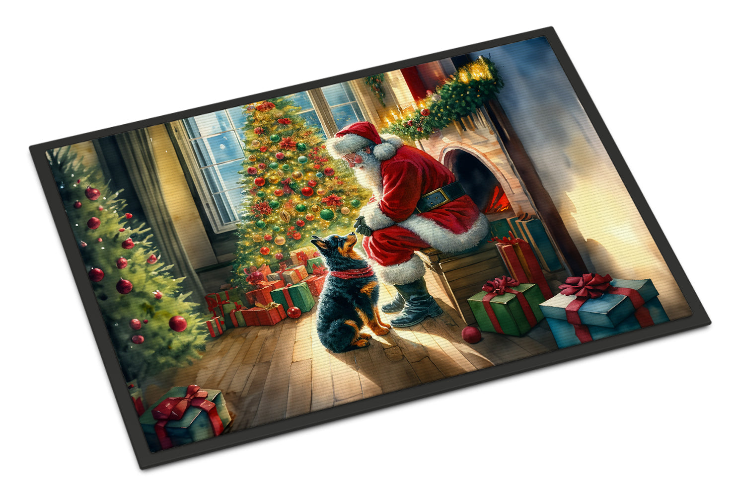 Lancashire Heeler and Santa Claus Doormat