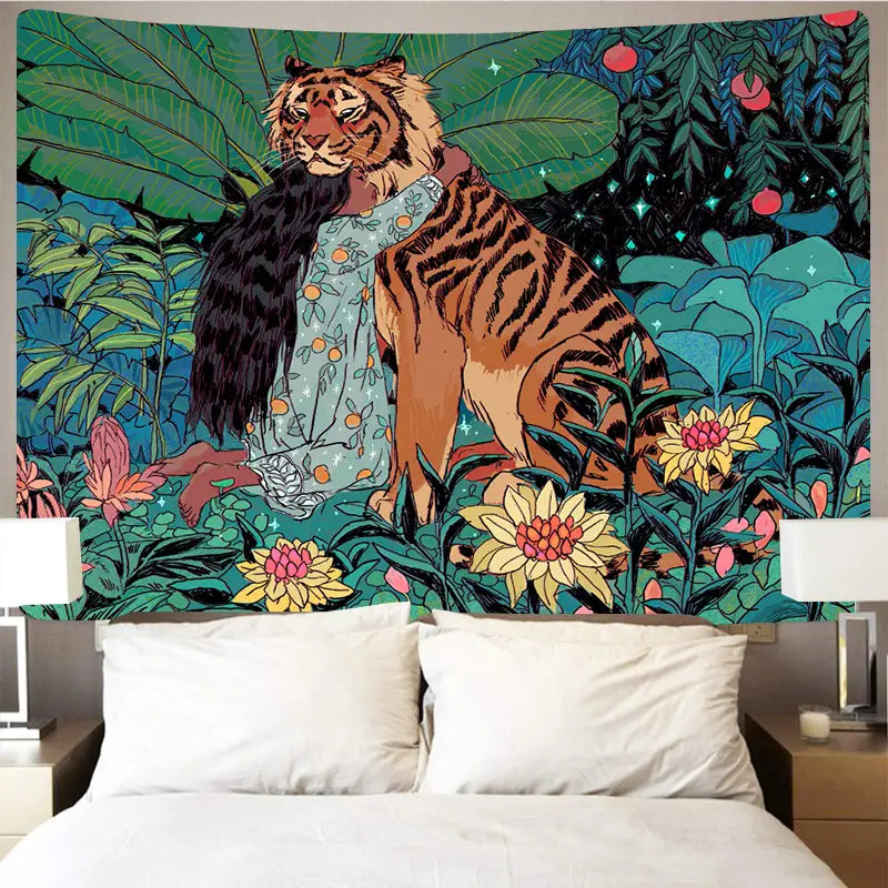 Christmas Polyester Fabric Tapestry for Festive Decor
