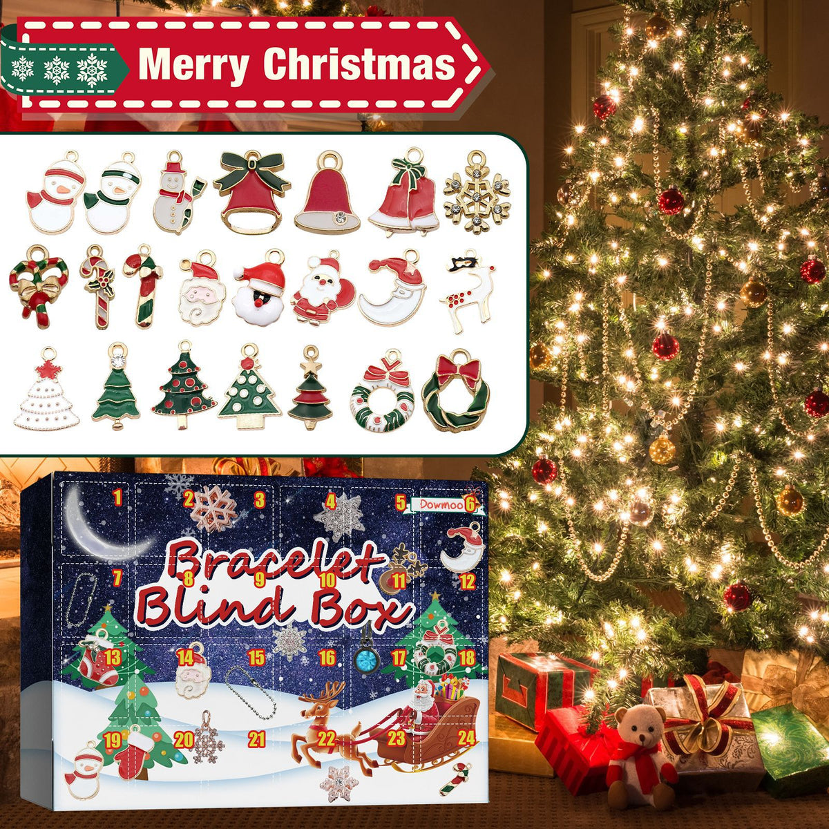 Dowmoo DIY Christmas Advent Calendar Bracelet Kit