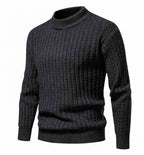Autumn Men's Solid Color Round Neck Knit Sweater