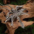 Six Winged Angel Wings Cross Necklace