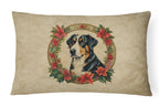 Greater Swiss Mountain Dog Christmas Flowers Throw Pillow