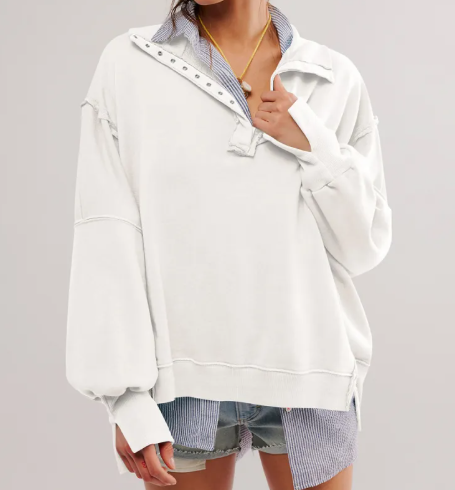 Sleeve Split Lapel Sweater