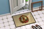 Australian Terrier Christmas Flowers Doormat