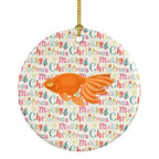 Celestial Eye Goldfish Christmas Ceramic Ornament