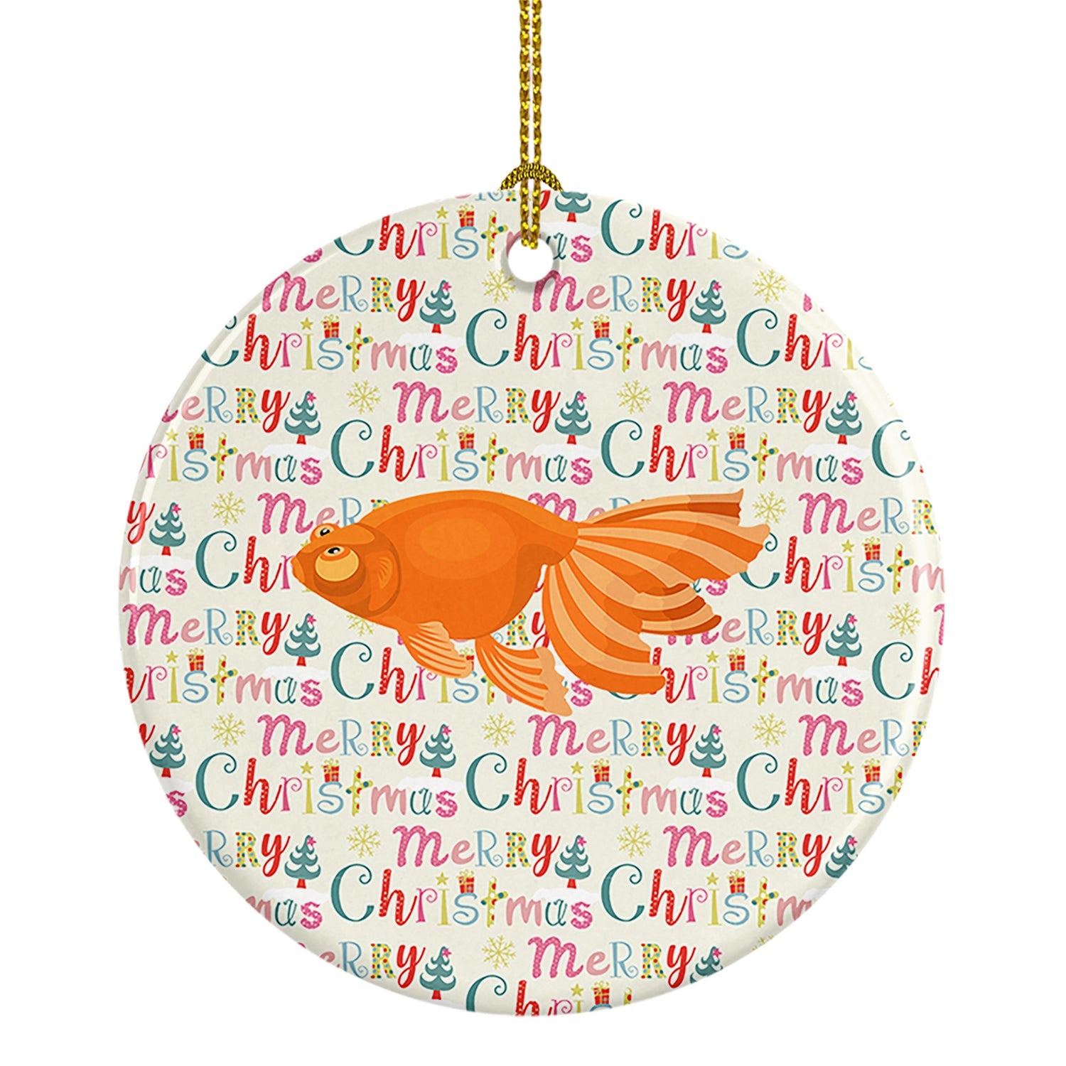 Celestial Eye Goldfish Christmas Ceramic Ornament