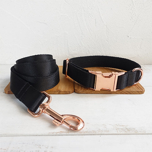 Unique Style Christmas Black Collar and Leash Set for Pets