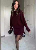 Chic Knit Sweater Skirt Set