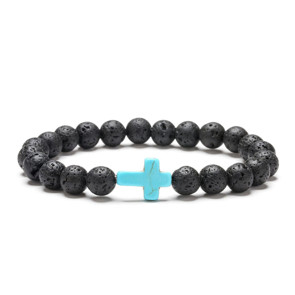 Stone Cross Beaded Bracelet