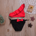Girls Ruffle Bow Two-Piece Swimsuit