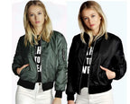 Casual Solid Color Bomber Jacket