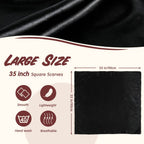 Women's Fashion Solid Satin Square Scarf and Headband