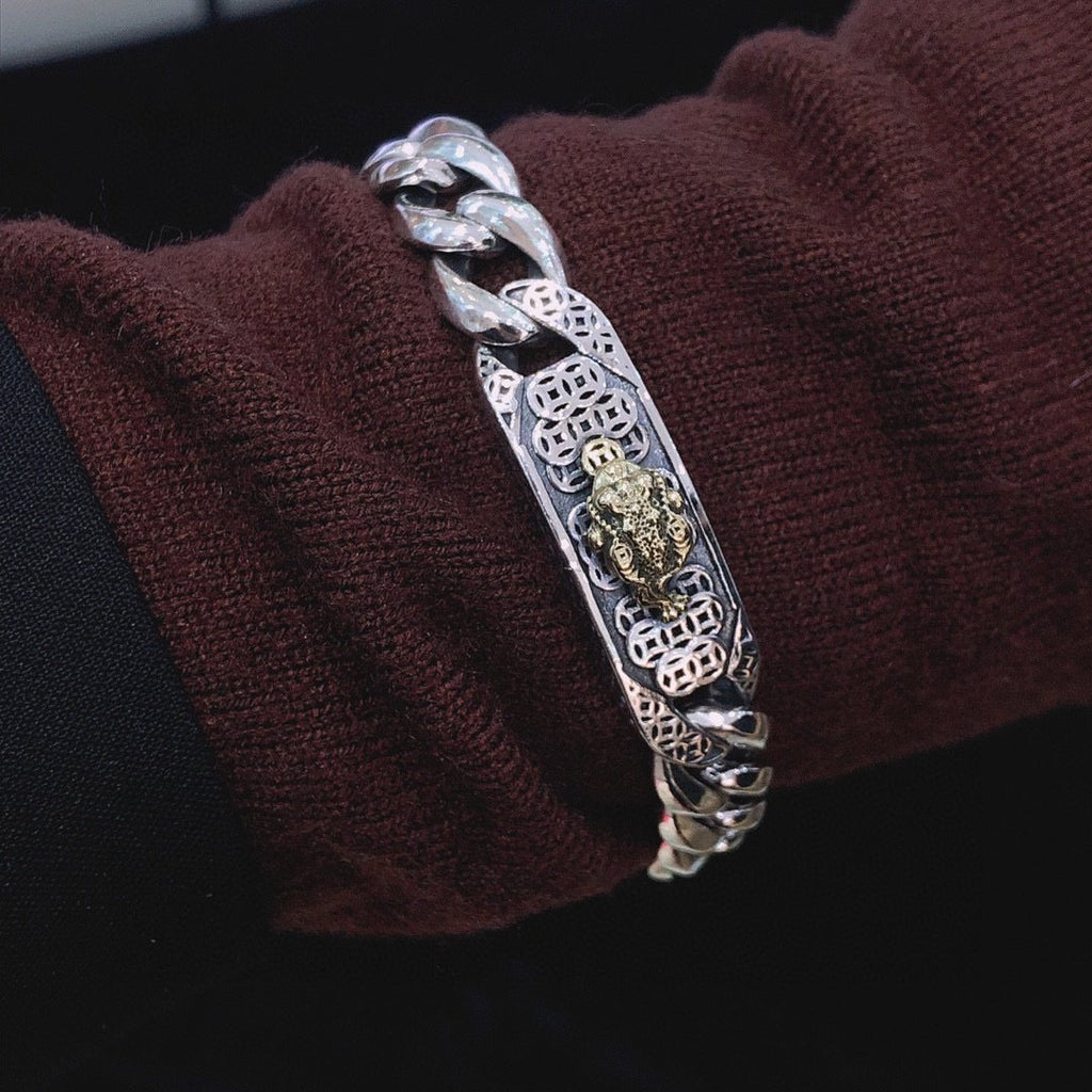 Vintage Men's Silver Curb Chain Bracelet