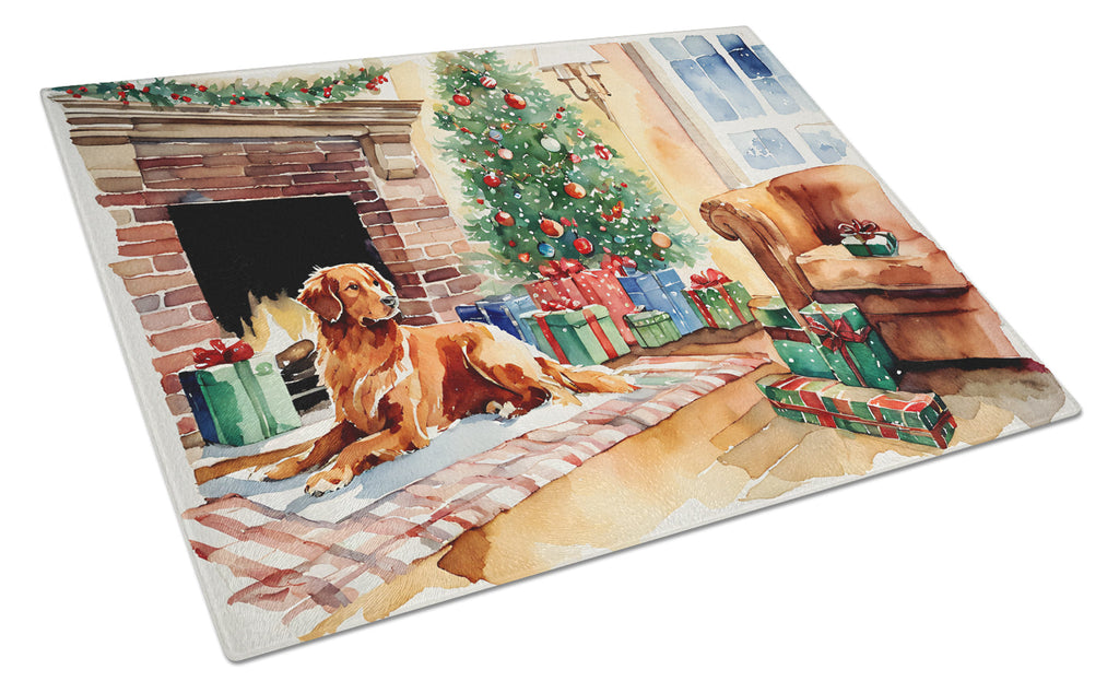 Nova Scotia Duck Tolling Retriever Cozy Christmas Glass Cutting Board