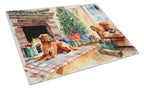 Nova Scotia Duck Tolling Retriever Cozy Christmas Glass Cutting Board