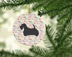 Scottish Terrier Merry Christmas Ceramic Ornament