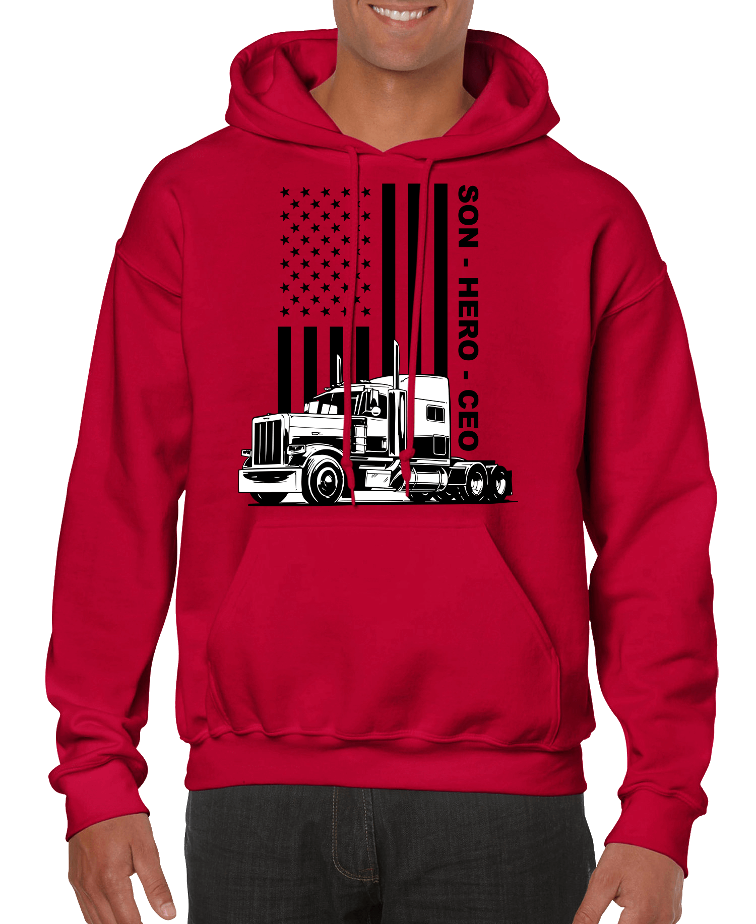 USA Trucker, Son, Hero, CEO Men’s Hoodie | Streetwear
