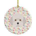 Cyprus Poodle Merry Christmas Ceramic Ornament
