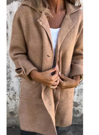 Lapel Cardigan With Pockets Outwear Coat