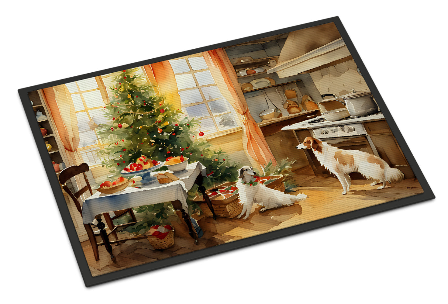 Borzoi Christmas Cookies Doormat