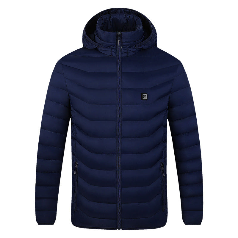 2024 Men's USB Heated Hooded Cotton Jacket