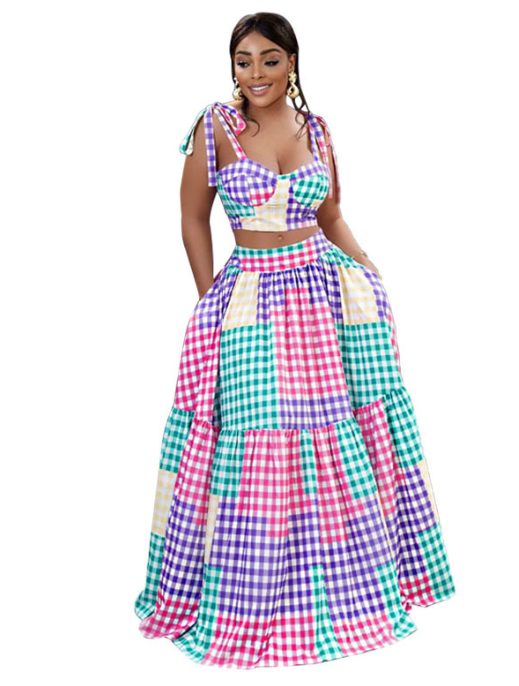 Summer Camisole and Hip Skirt Dress Two-Piece Set