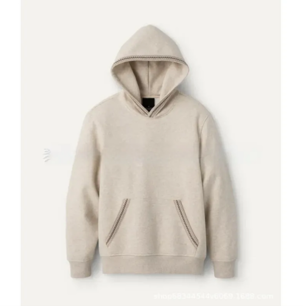 Fleece-Lined Hooded Earth Tone Pullover