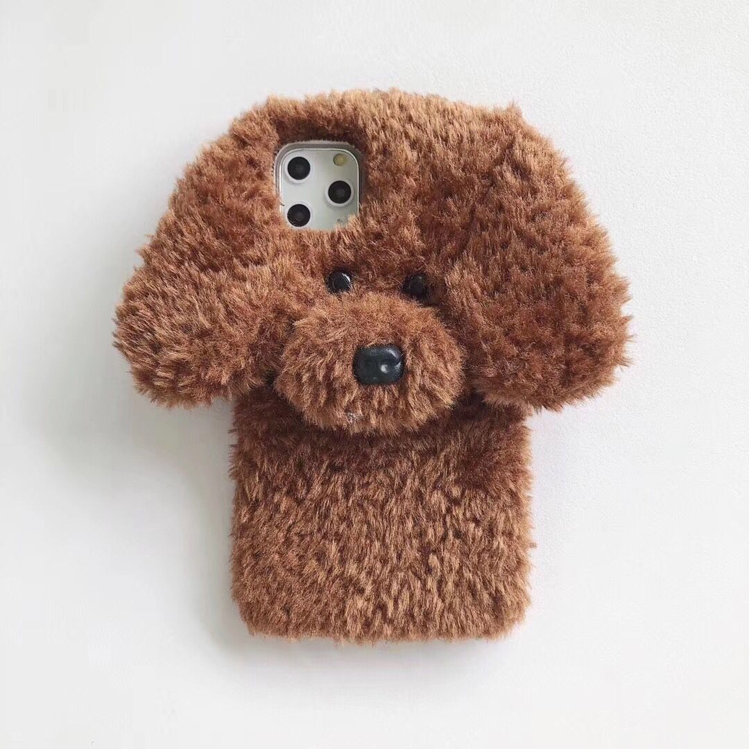 3D Teddy Dog Plush Phone Case for iPhone 11