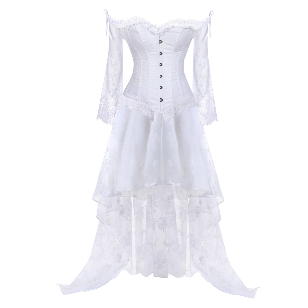 Gothic Lace Bodysuit and Dress Set for Ball Gowns