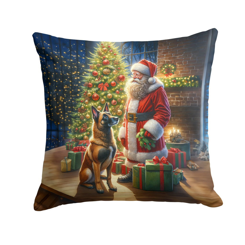 Belgian Malinois and Santa Claus Throw Pillow