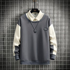 Men's Hooded Pullover with Collar - Casual Spring/Summer | Streetwear