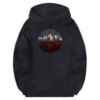 Korean Printed Long Sleeve Slouchy Loose Hoodie | Streetwear