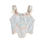 European Style Floral Embroidery Corset Top