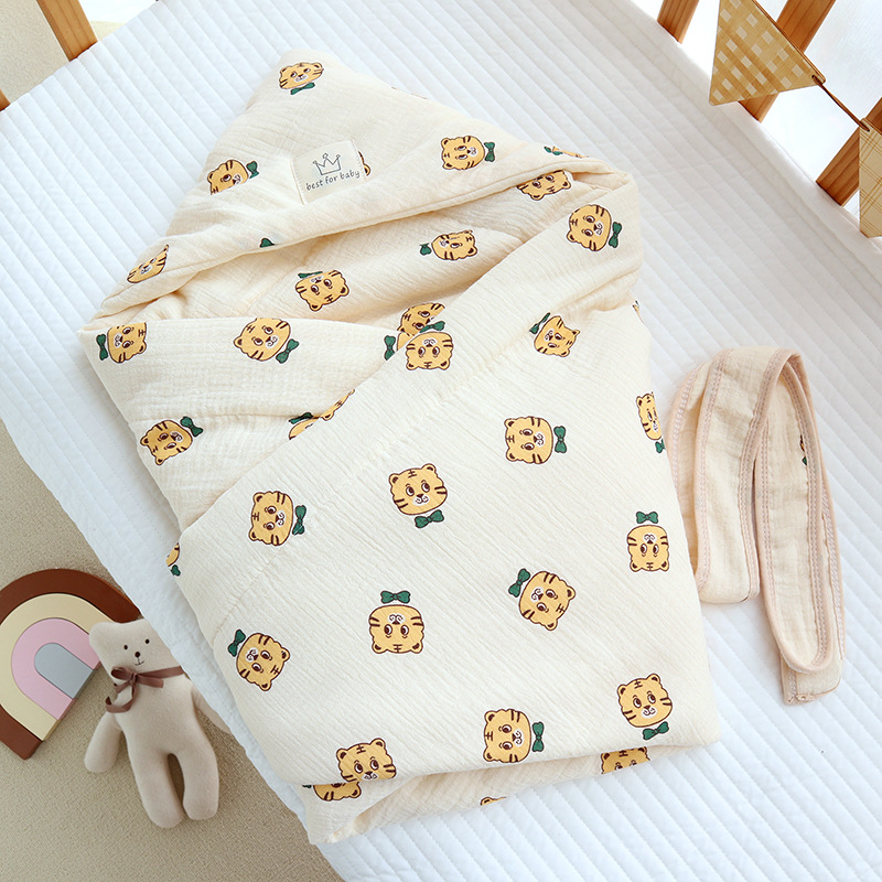 Newborn Crepe Beanie Fleece Quilted Bag | Embroidered Cap