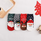 Cute Cartoon Christmas Socks for Women, Cotton Crew Length