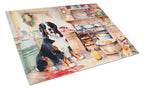 Bernese Mountain Dog Christmas Cookies Glass Cutting Board