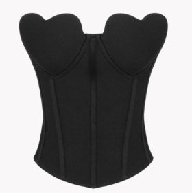 Heart Design Strapless Crop Corset Top (One Piece)