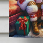 Westie and Santa Claus House Flag