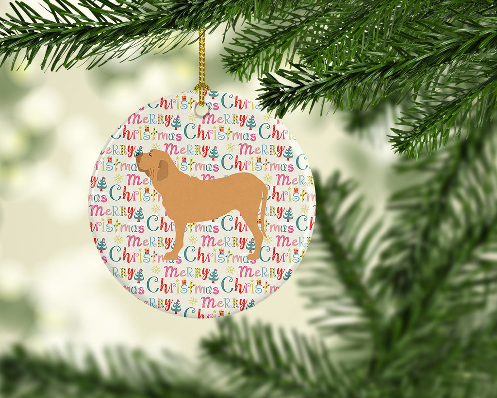 Fila Brasileiro Merry Christmas Ceramic Ornament